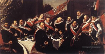 portrait Tableau Peinture - Banquet des officiers du portrait de la garde civique de St George Siècle d’or néerlandais Frans Hals